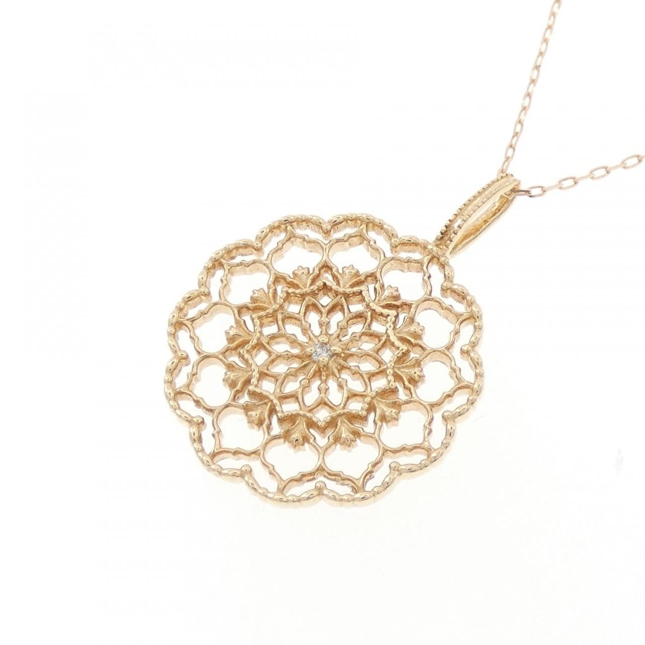 アガット ダイヤモンド ネックレス 0.01CT