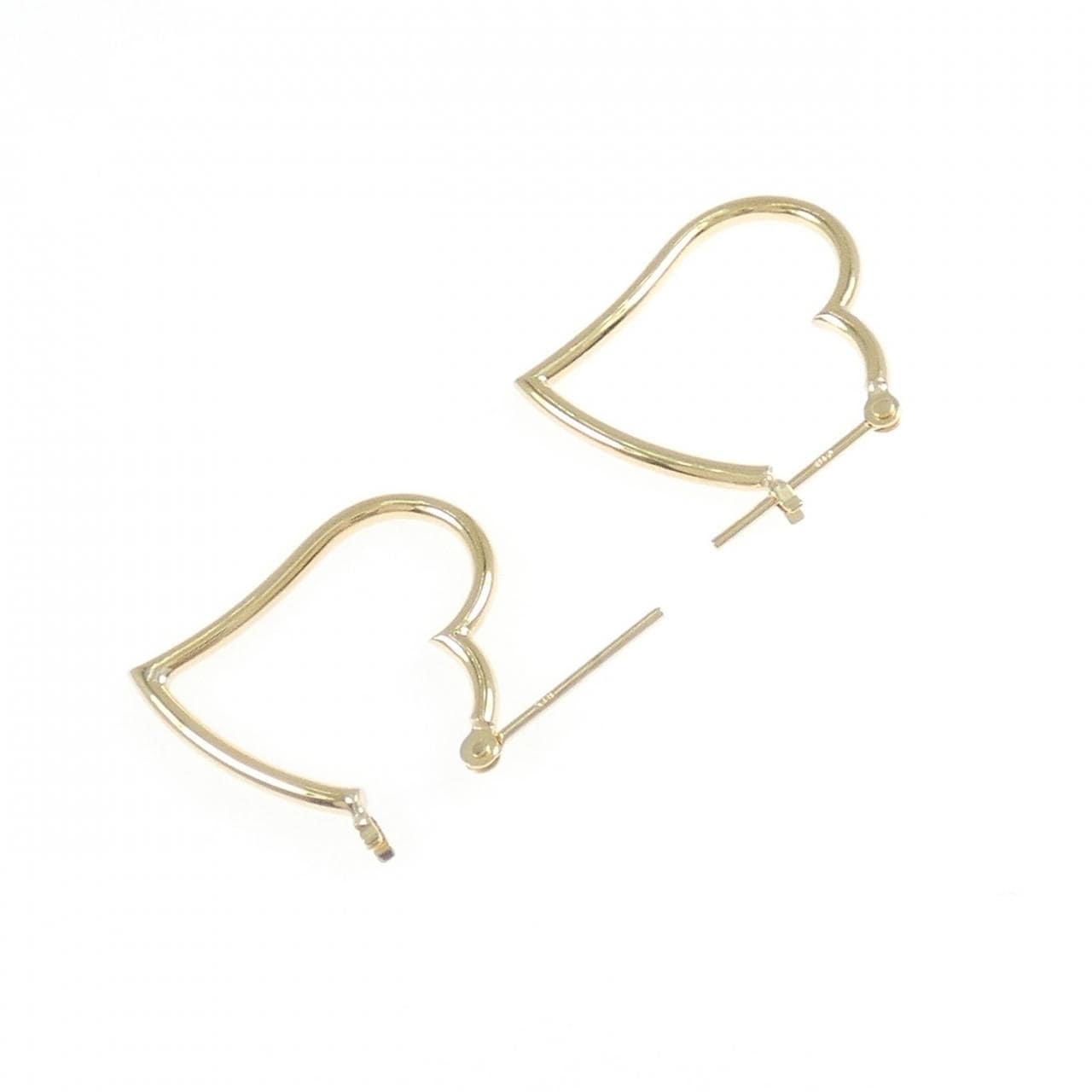 K18YG ハート フープ ピアス