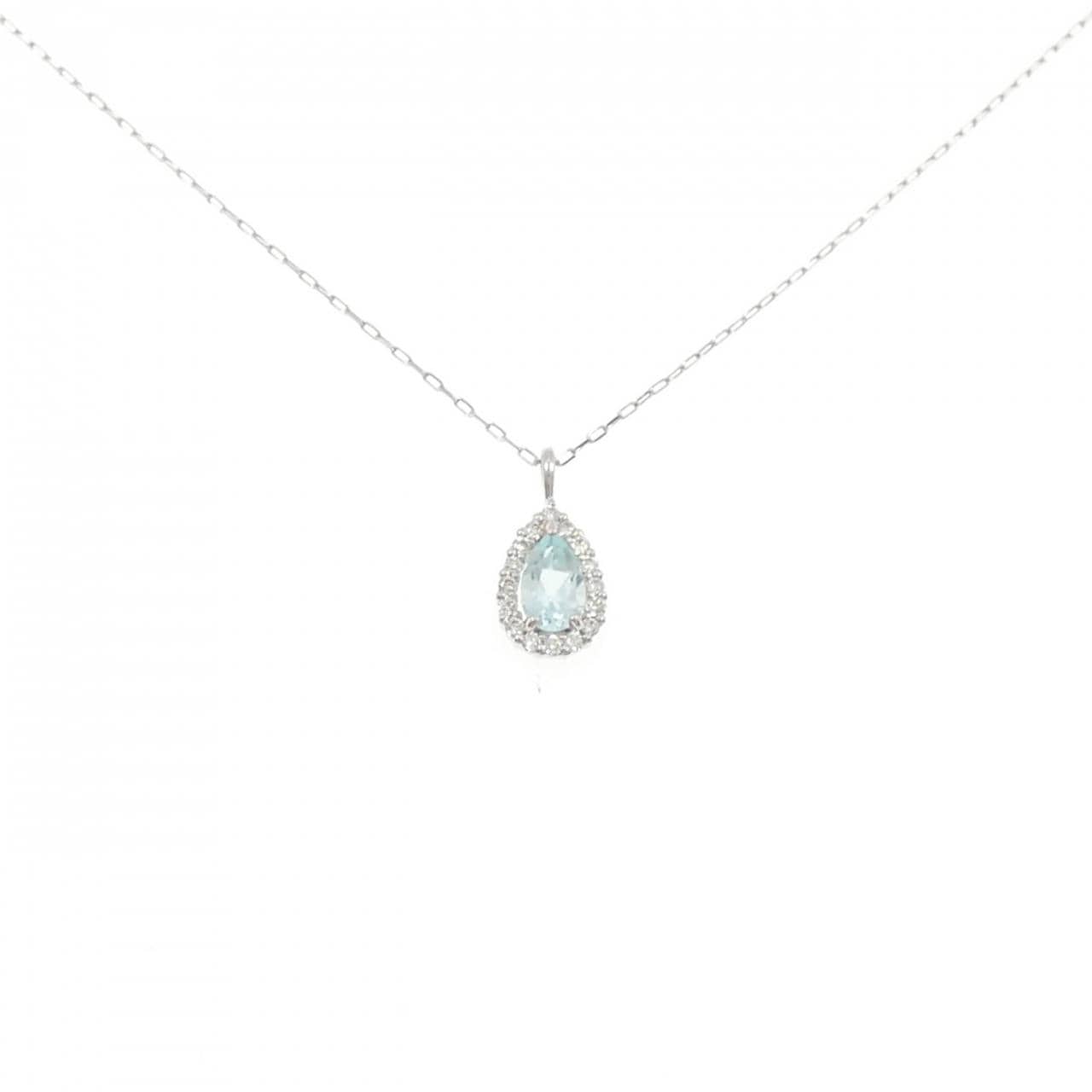 PT900 アクアマリン ネックレス 0.15CT