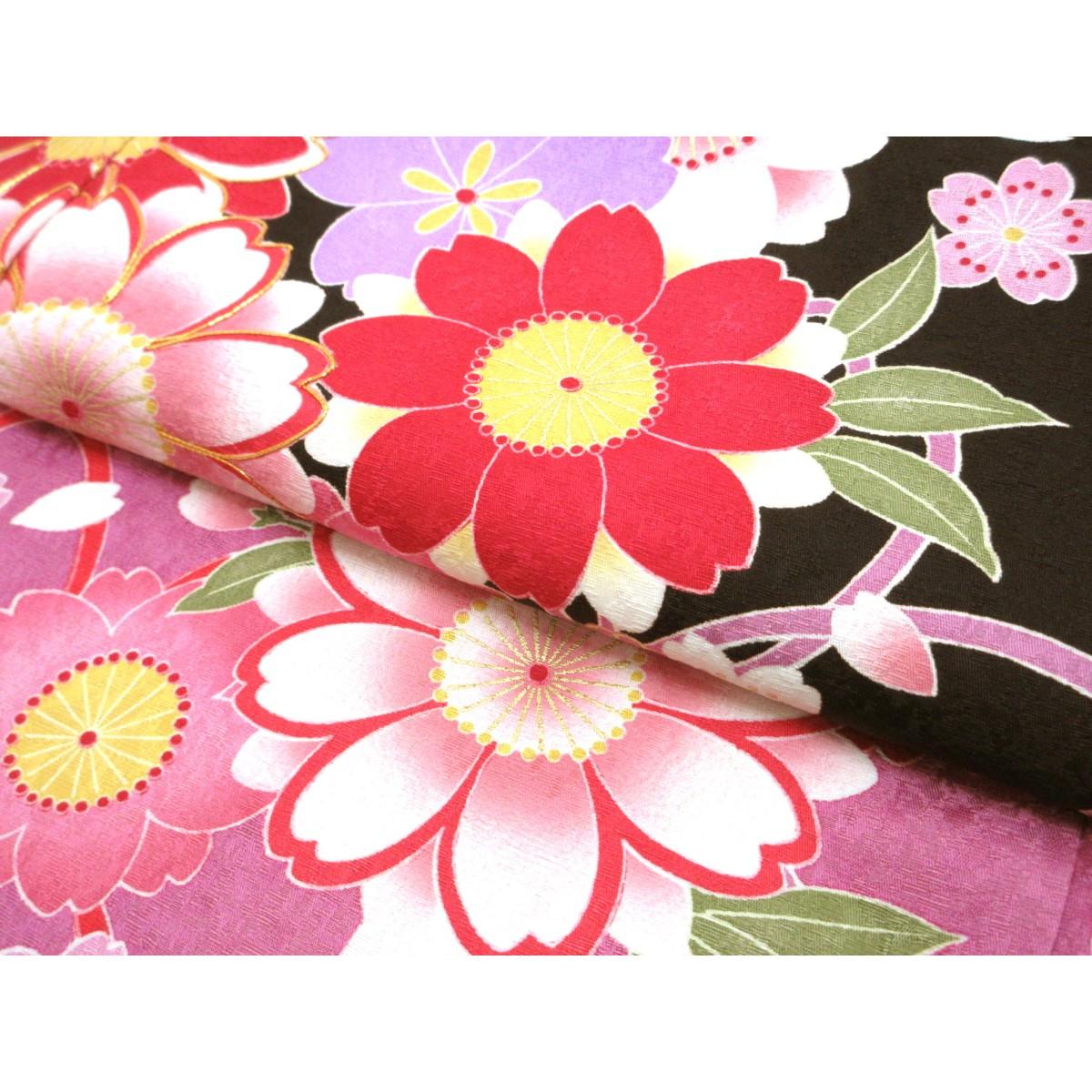 振袖　友禅金彩加工　刺繍入り　ボカシ染