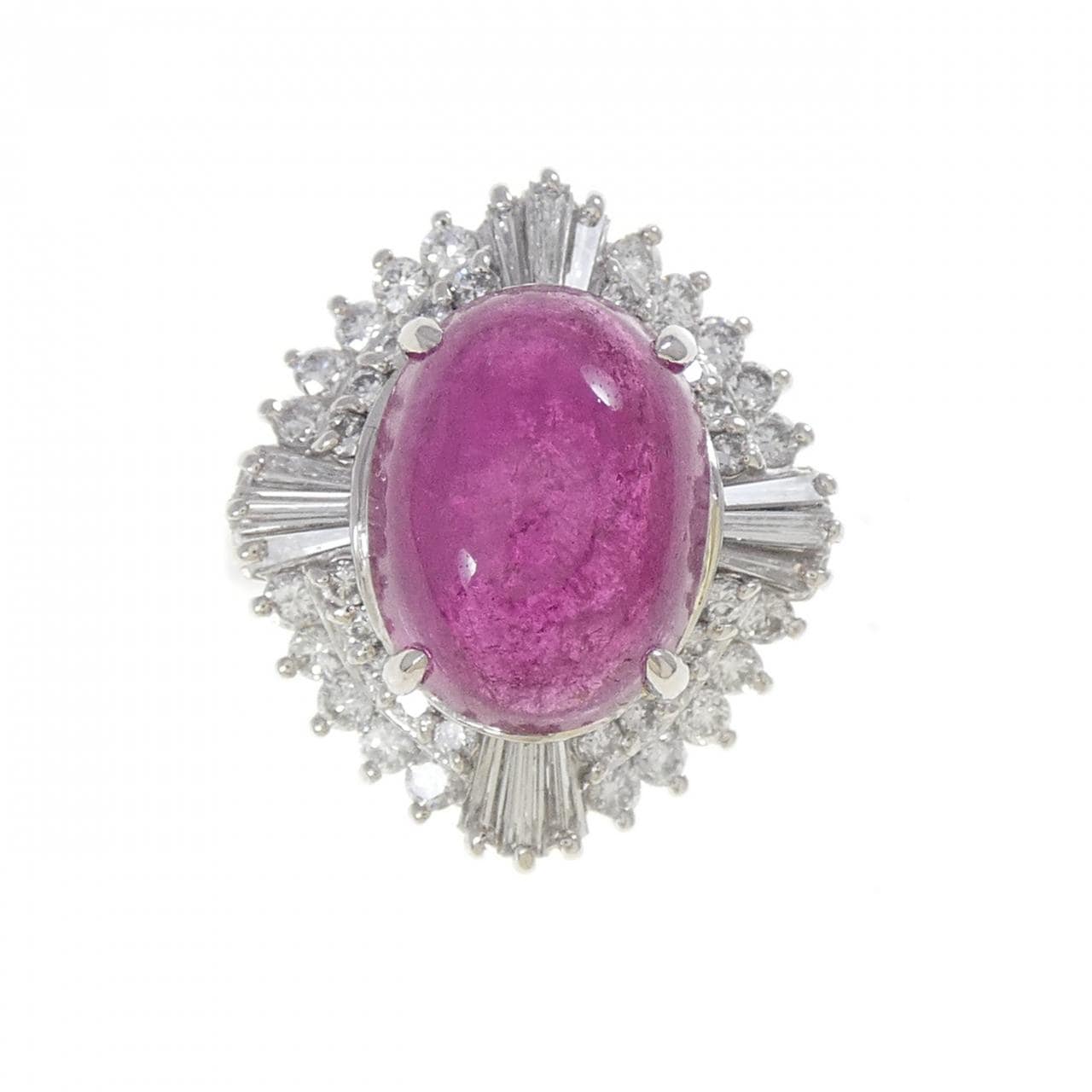 PT900 Rubellite Tourmaline Ring 5.21CT