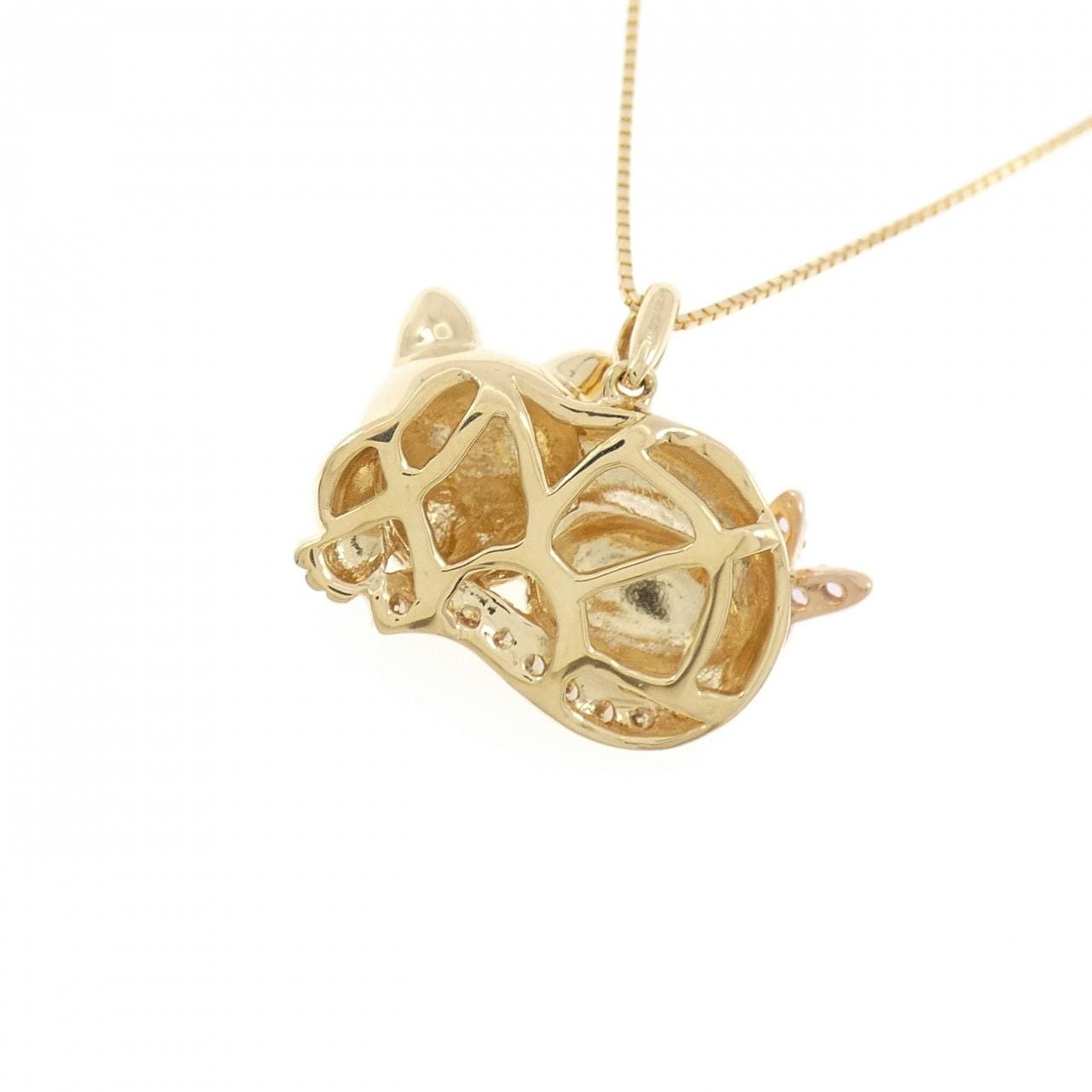 K18YG キャット サファイヤ ネックレス 0.11CT
