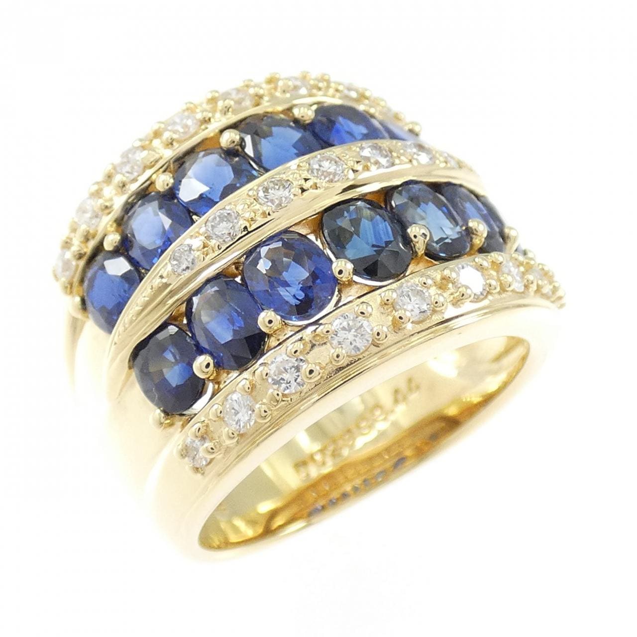 K18YG サファイヤ リング 3.44CT