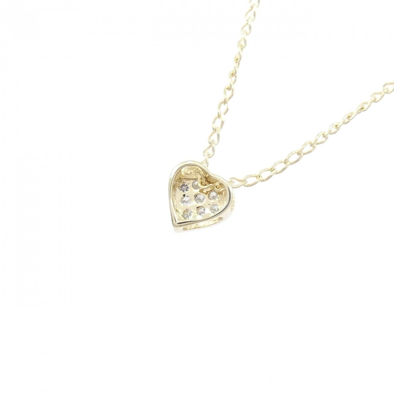 K10YG/K10WG ハート ダイヤモンド ネックレス