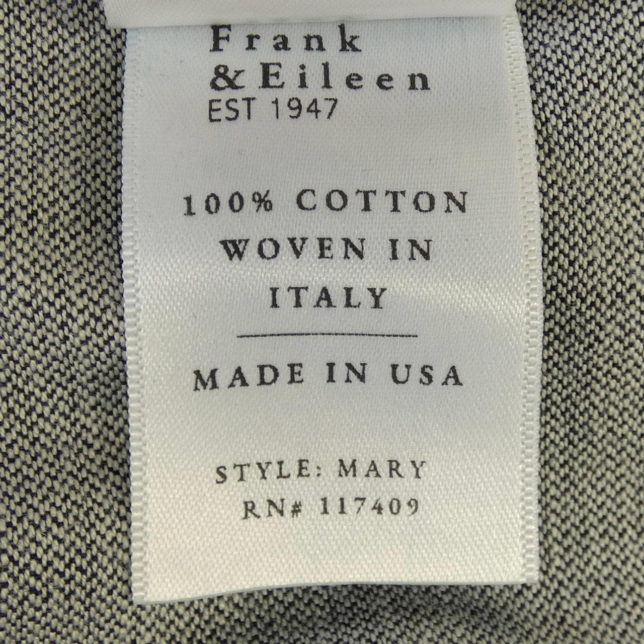 フランクアンドアイリーン FRANK&EILEEN シャツ
