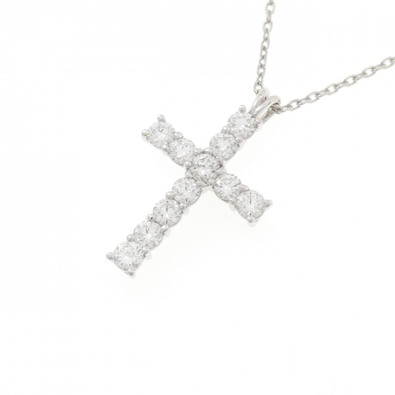 PT900/PT850 クロス ダイヤモンド ネックレス 1.00CT