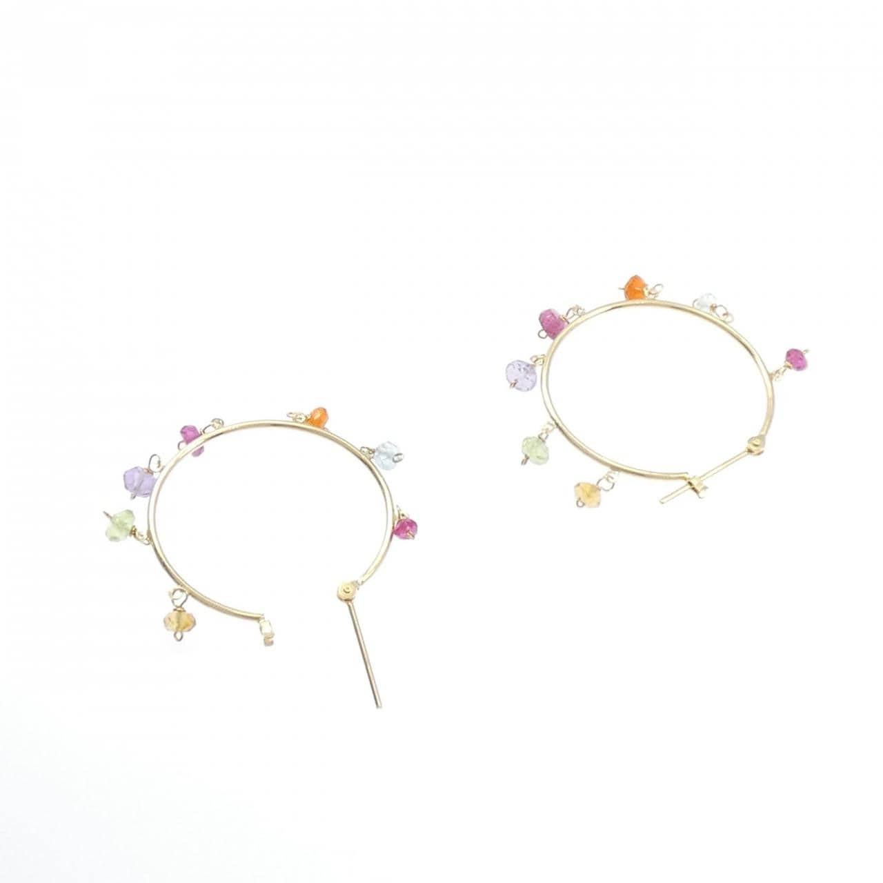 K18YG カラーストーン ピアス