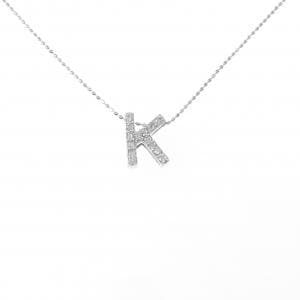 K18WG イニシャルK ダイヤモンド ネックレス 0.28CT