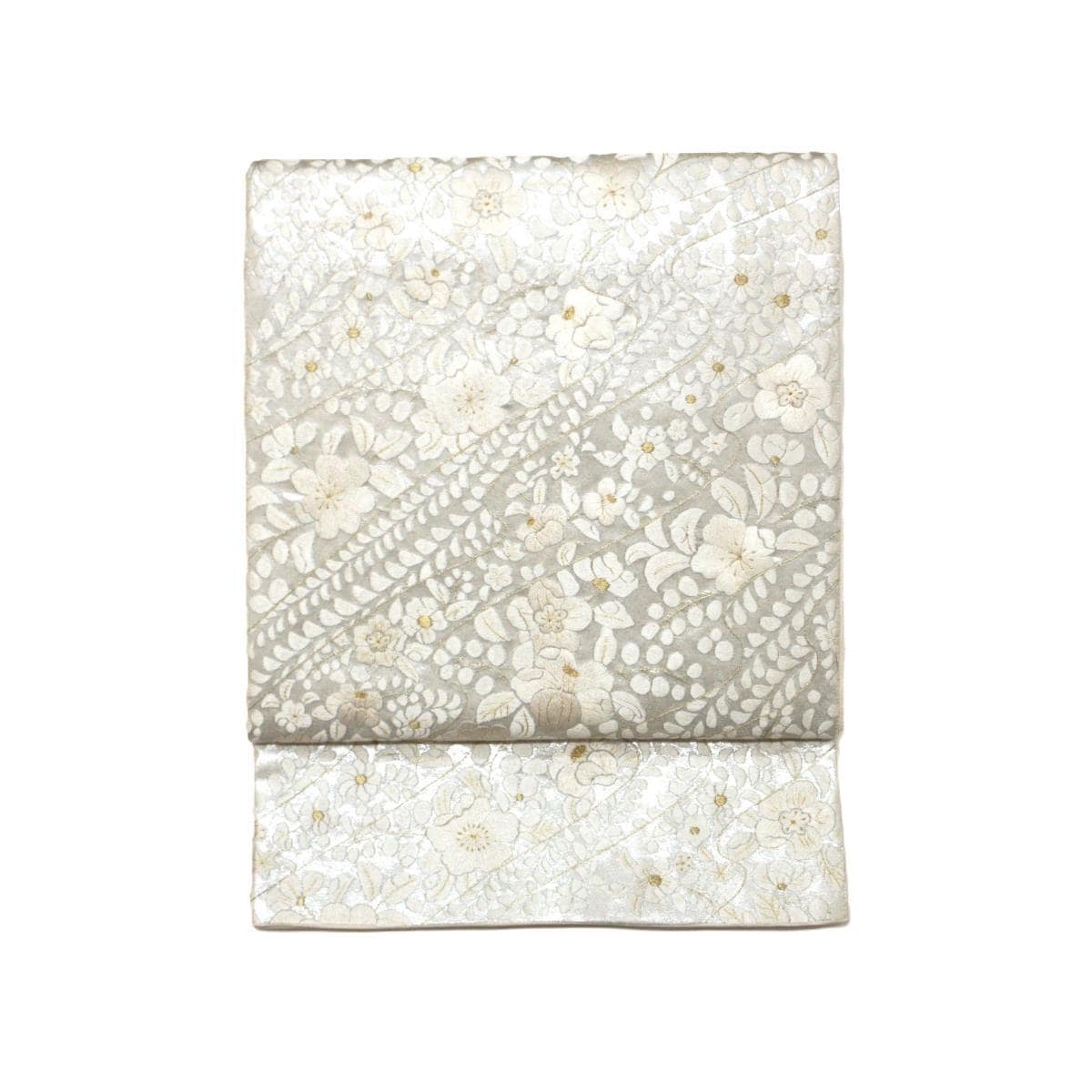 袋帯　引箔　刺繍加工