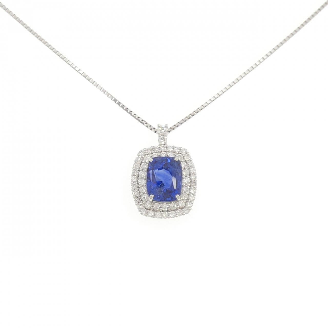 【リメイク】PT 非加熱 サファイヤ ネックレス 5.69CT スリランカ産