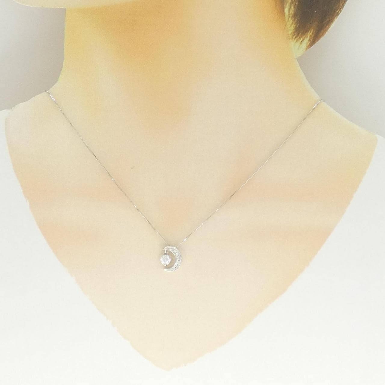 K18WG ダイヤモンド ネックレス 0.316CT F VS1 EXT