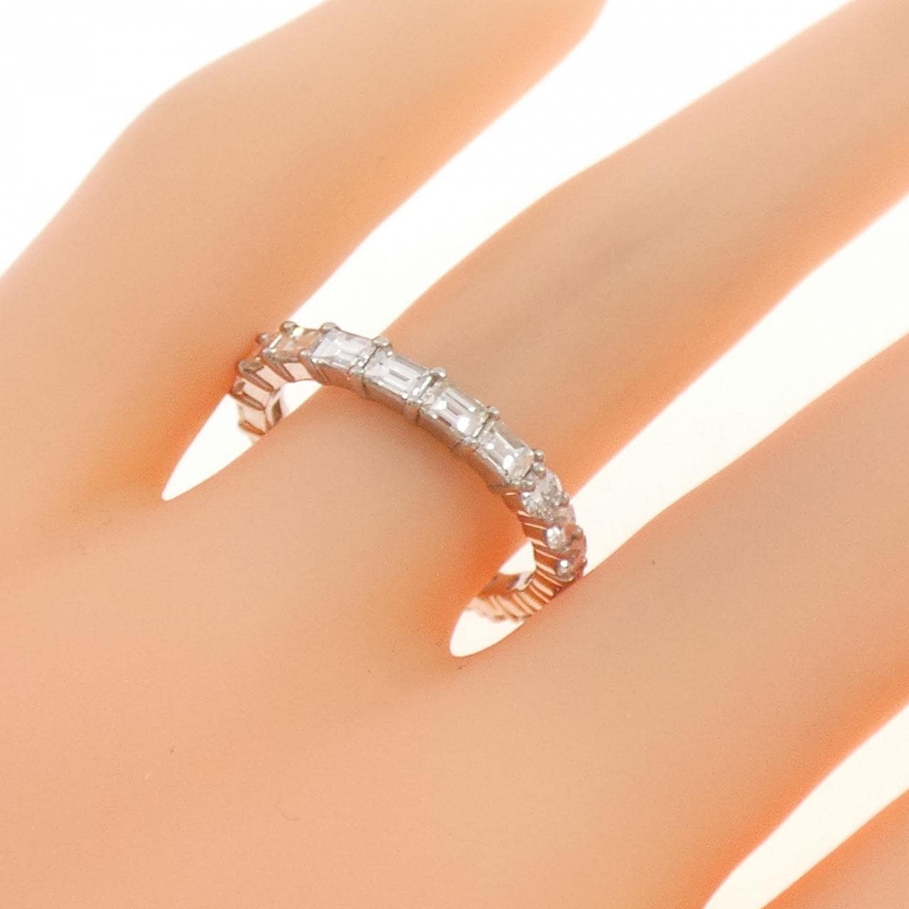 K18WG フルエタニティ ダイヤモンド リング 1.66CT