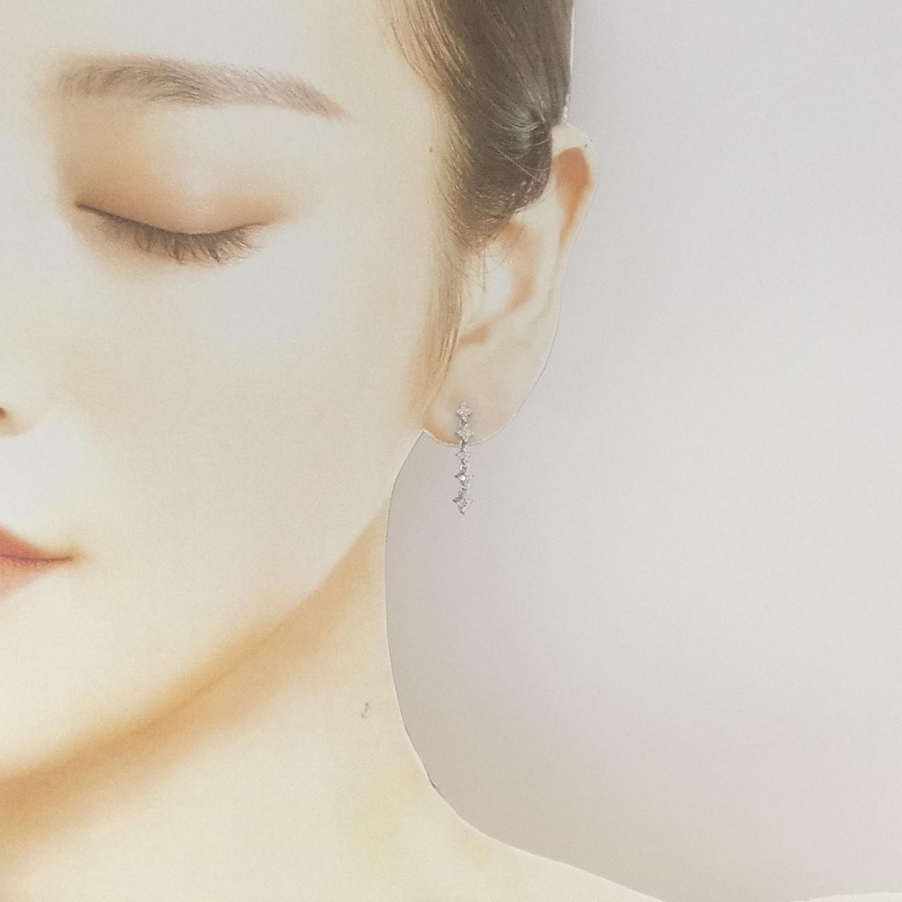 K18WG ダイヤモンド ピアス 0.32CT