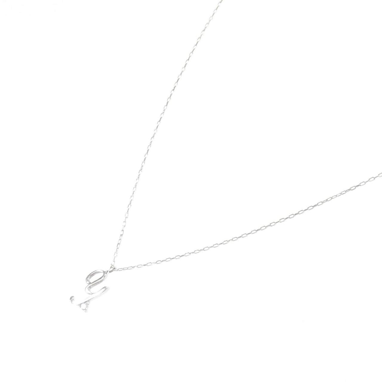 K18WG イニシャルY ダイヤモンド ネックレス 0.01CT