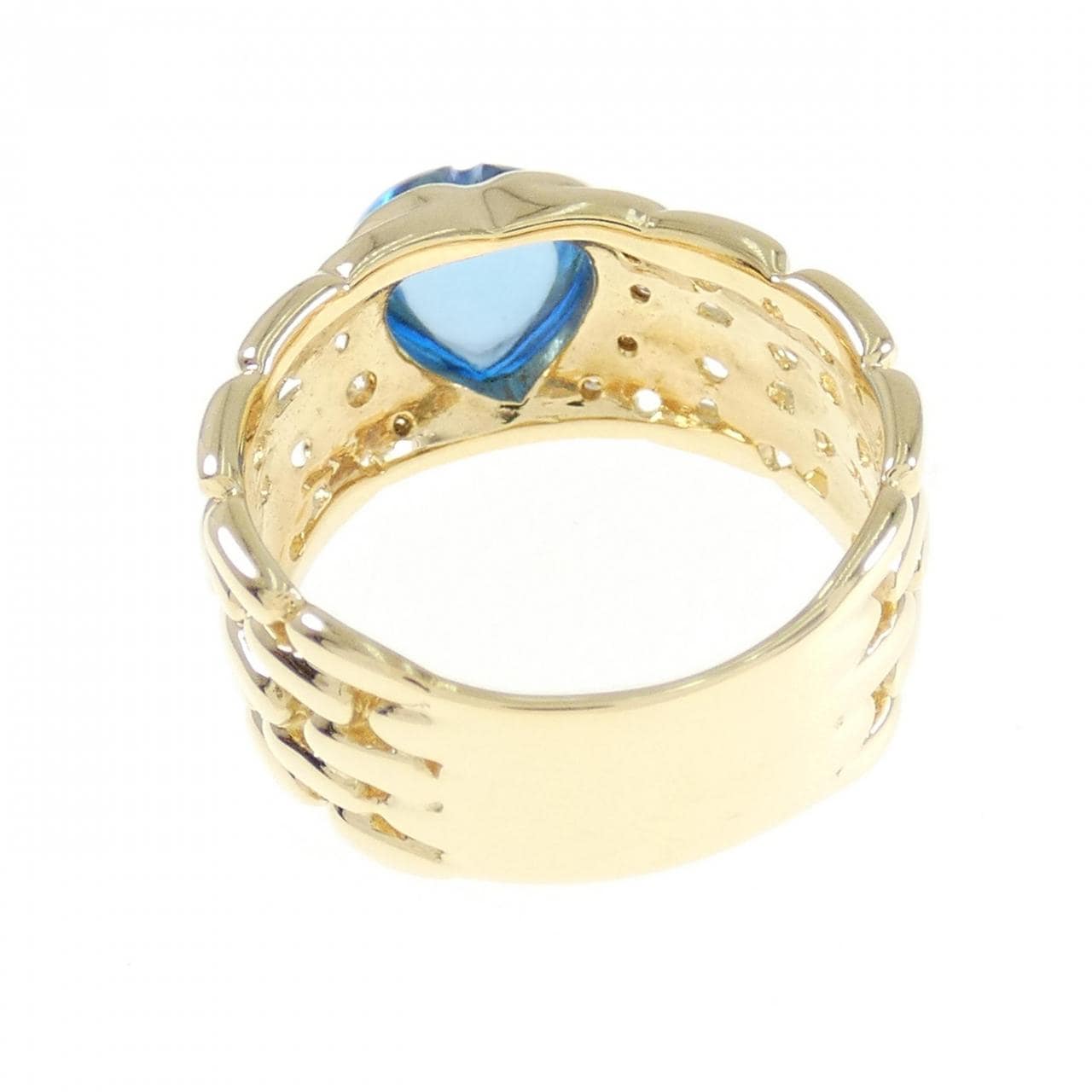 K18YG heart blue Topaz ring