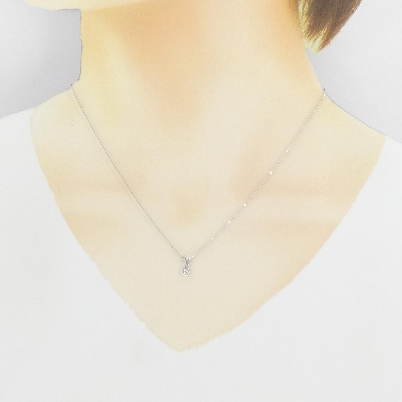 K18WG ダイヤモンド ネックレス 0.10CT