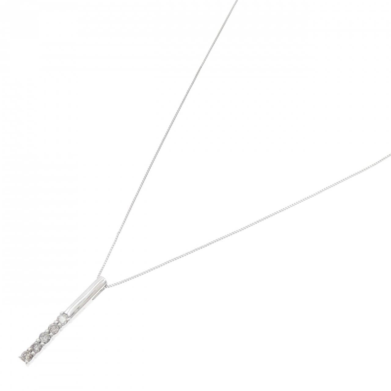 K18WG/750WG ダイヤモンド ネックレス 0.25CT
