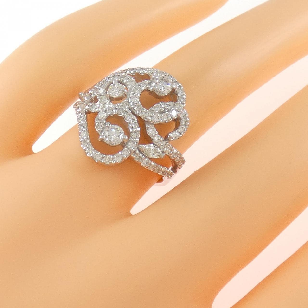 K18WG ダイヤモンド リング 1.15CT