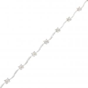 K18WG フラワー ダイヤモンド ブレスレット 0.50CT