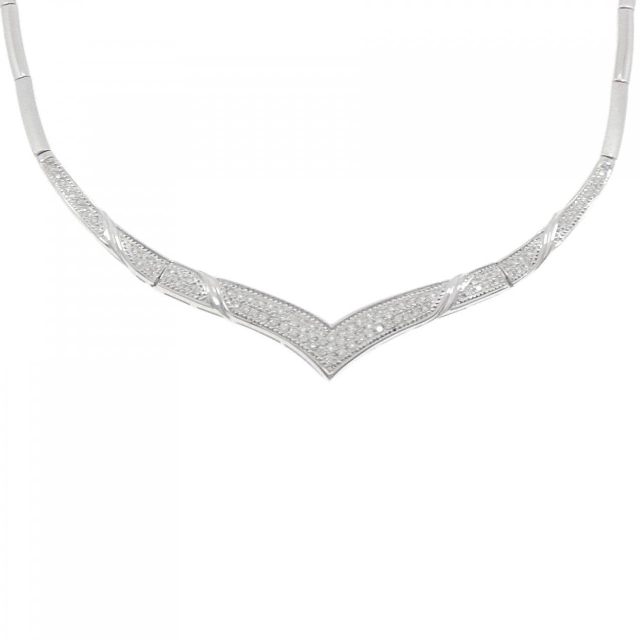 K18WG ダイヤモンド ネックレス 1.00CT