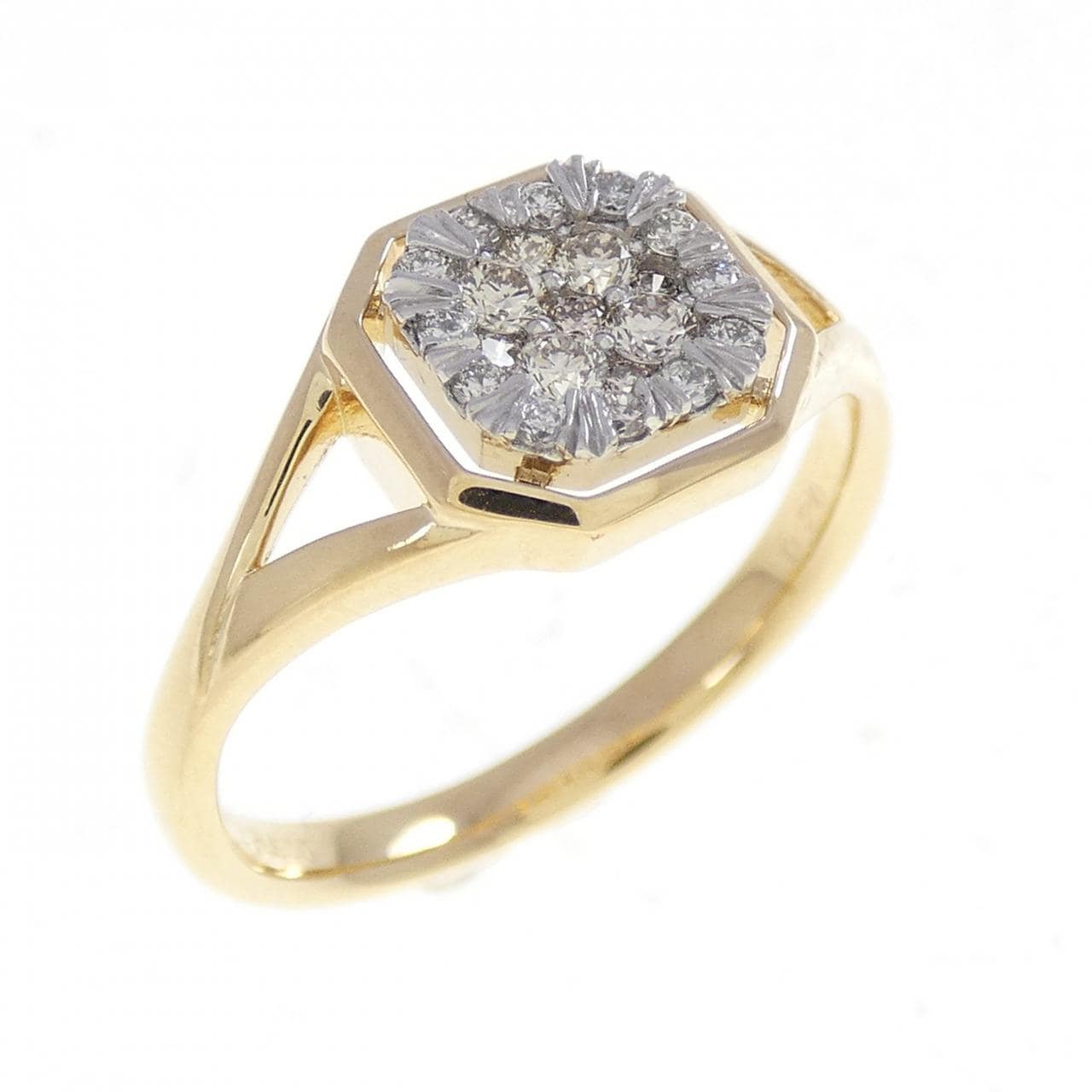 K18YG/PT900 ダイヤモンド リング 0.20CT