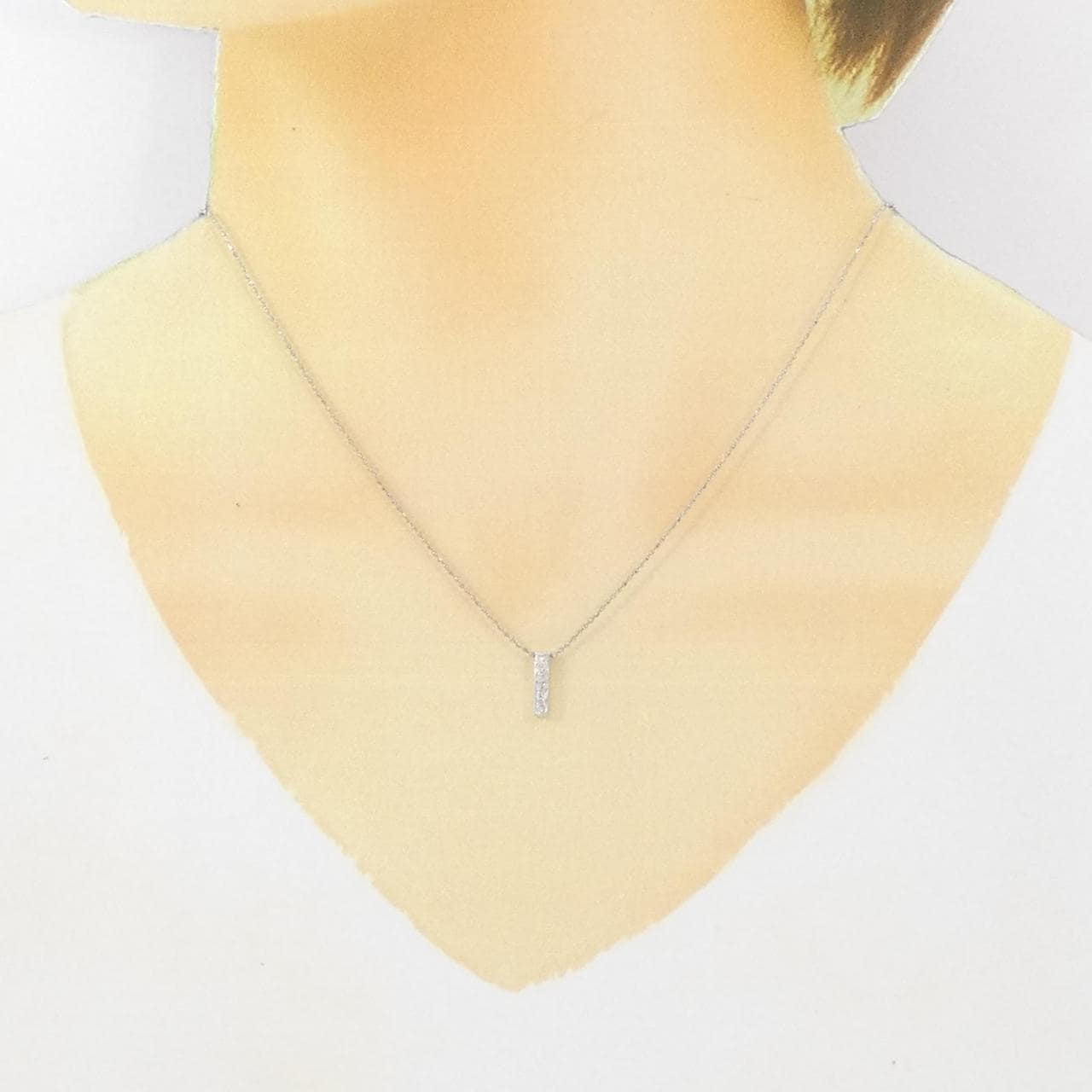 K18WG/750WG ダイヤモンド ネックレス 0.07CT