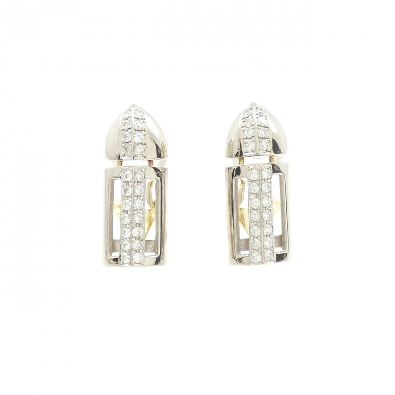K18YG/K18WG ダイヤモンド イヤリング 0.39CT