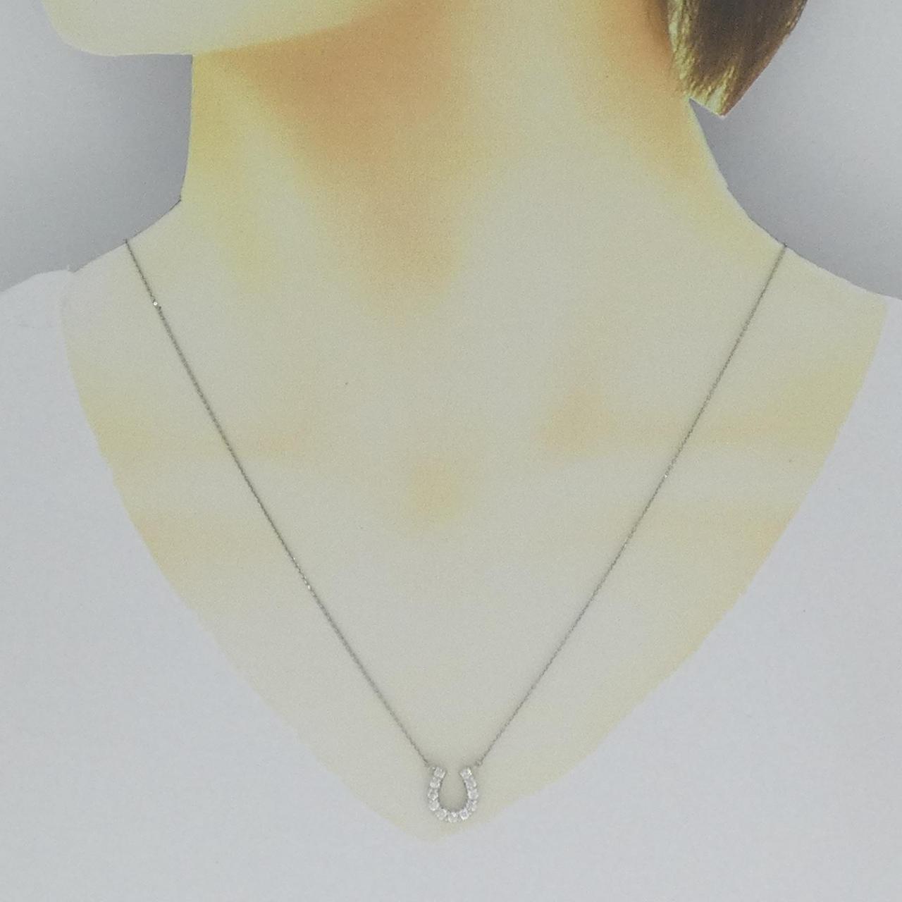 【新品】PT900/PT850 ホースシュー ダイヤモンド ネックレス 0.318CT