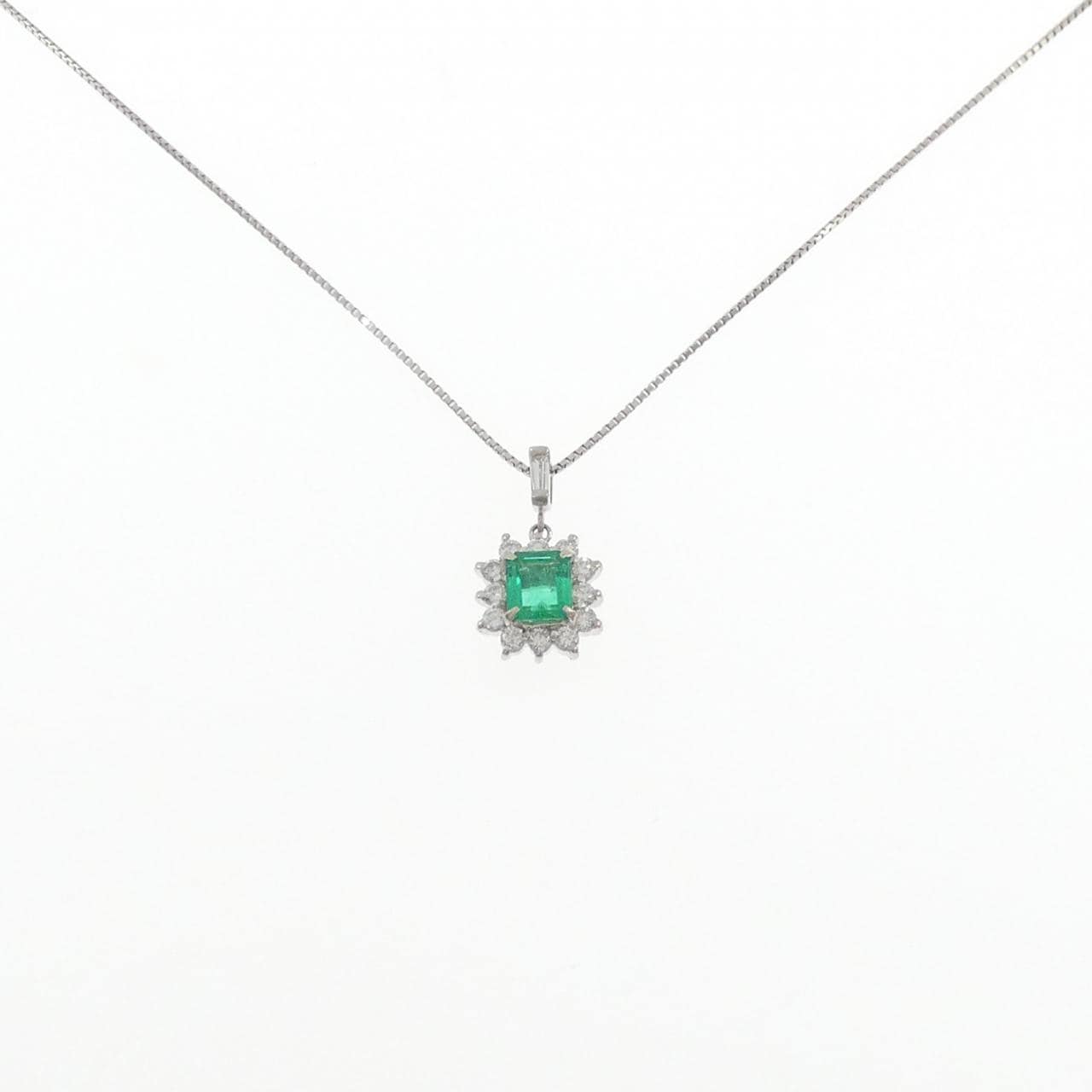 PT900/PT850 エメラルド ネックレス 0.70CT