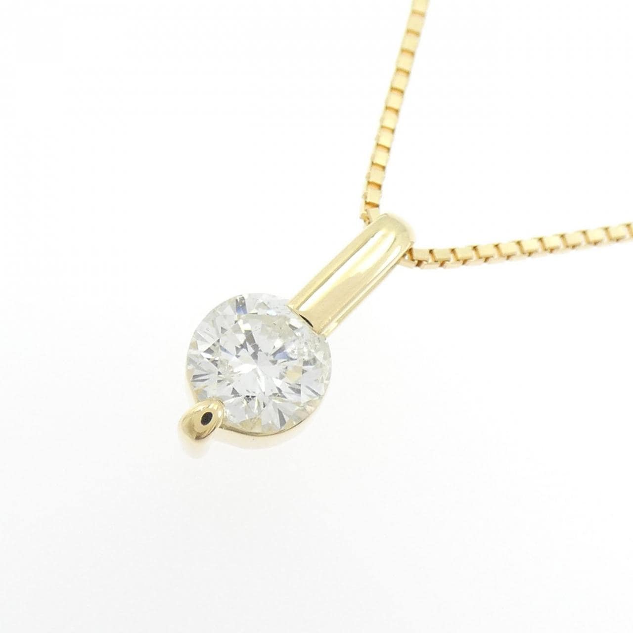 K18YG ソリティア ダイヤモンド ネックレス 0.52CT