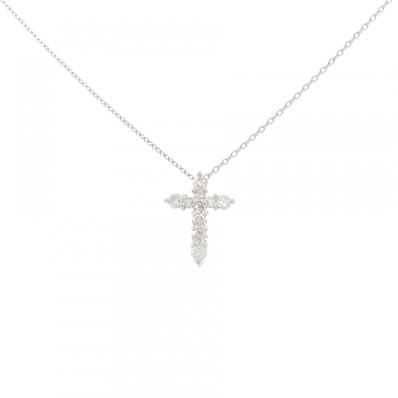 PT900/PT850 クロス ダイヤモンド ネックレス 0.30CT