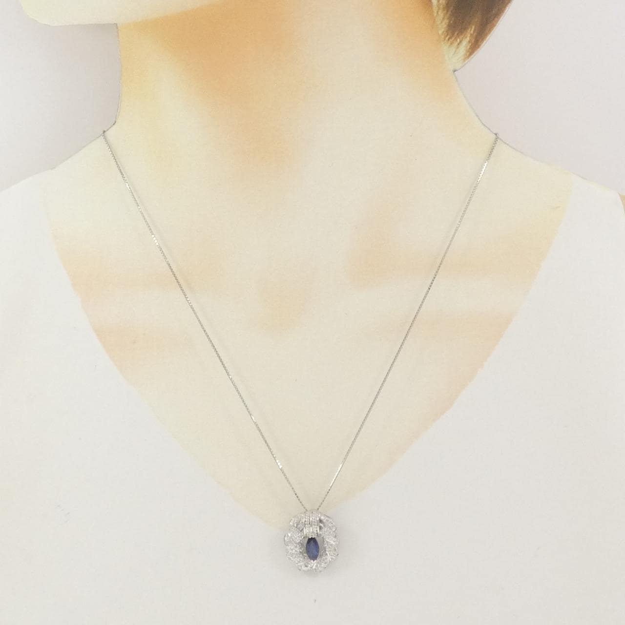 PT900/PT850 サファイヤ ネックレス 0.60CT