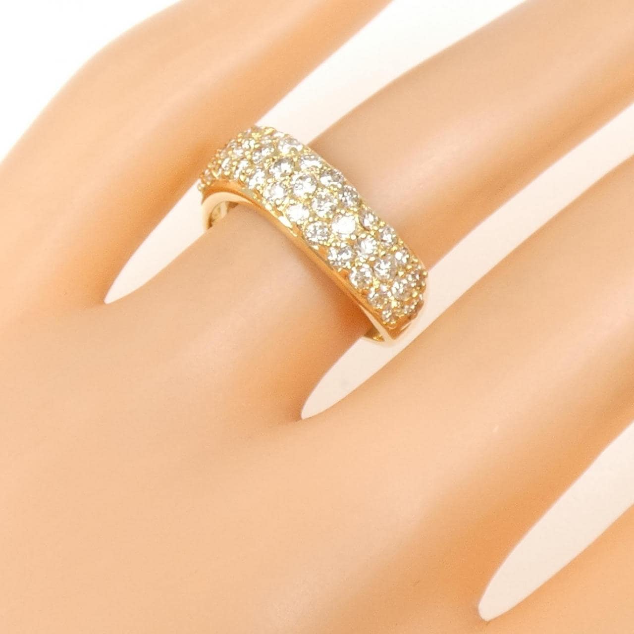 K18YG パヴェ ダイヤモンド リング 1.00CT