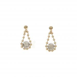 K18YG/PT900 ダイヤモンド ピアス 0.10CT