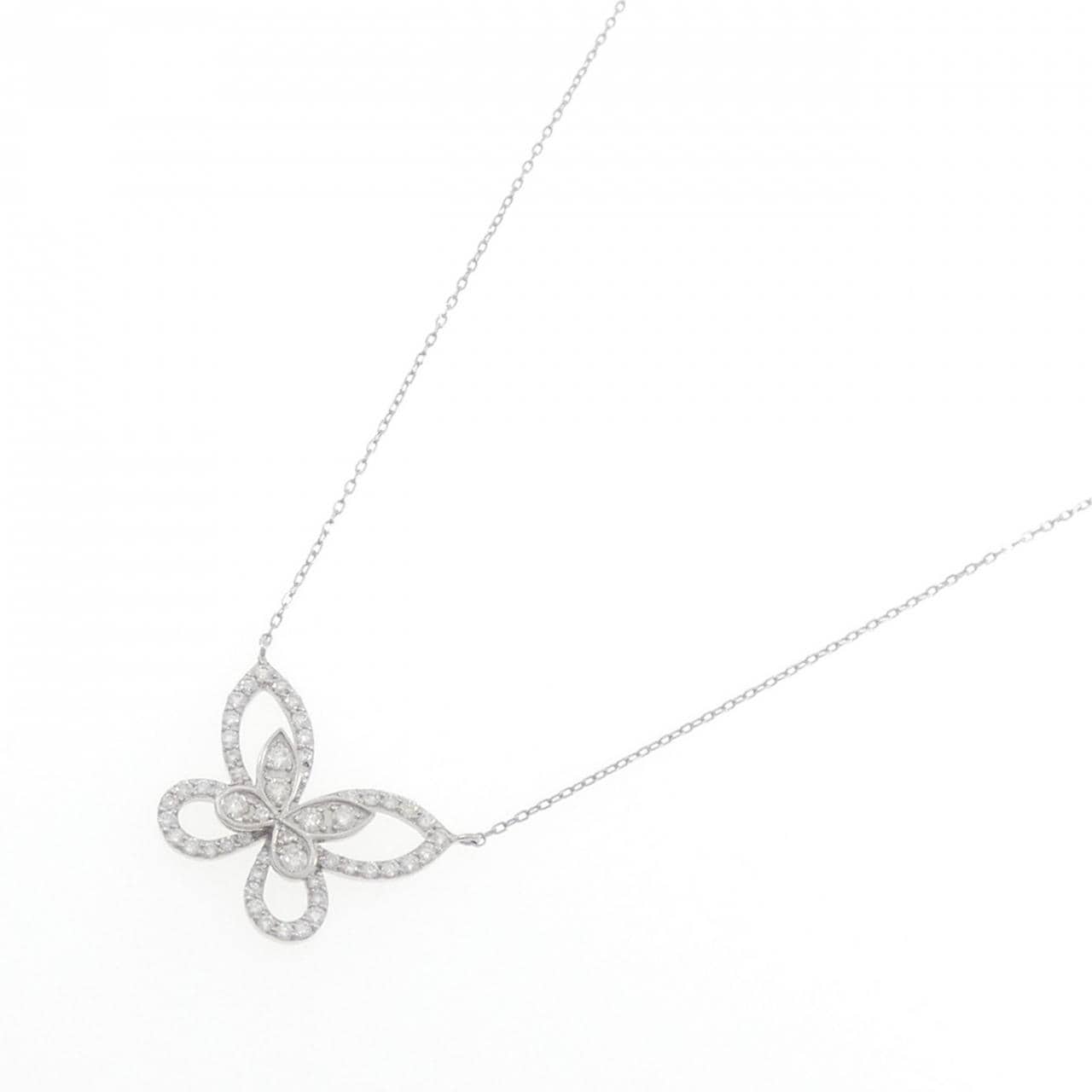 PT950/PT850 バタフライ ダイヤモンド ネックレス 0.52CT