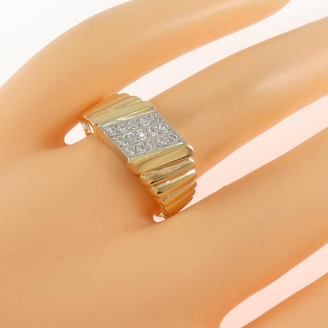 K18YG/PT900 ダイヤモンド リング