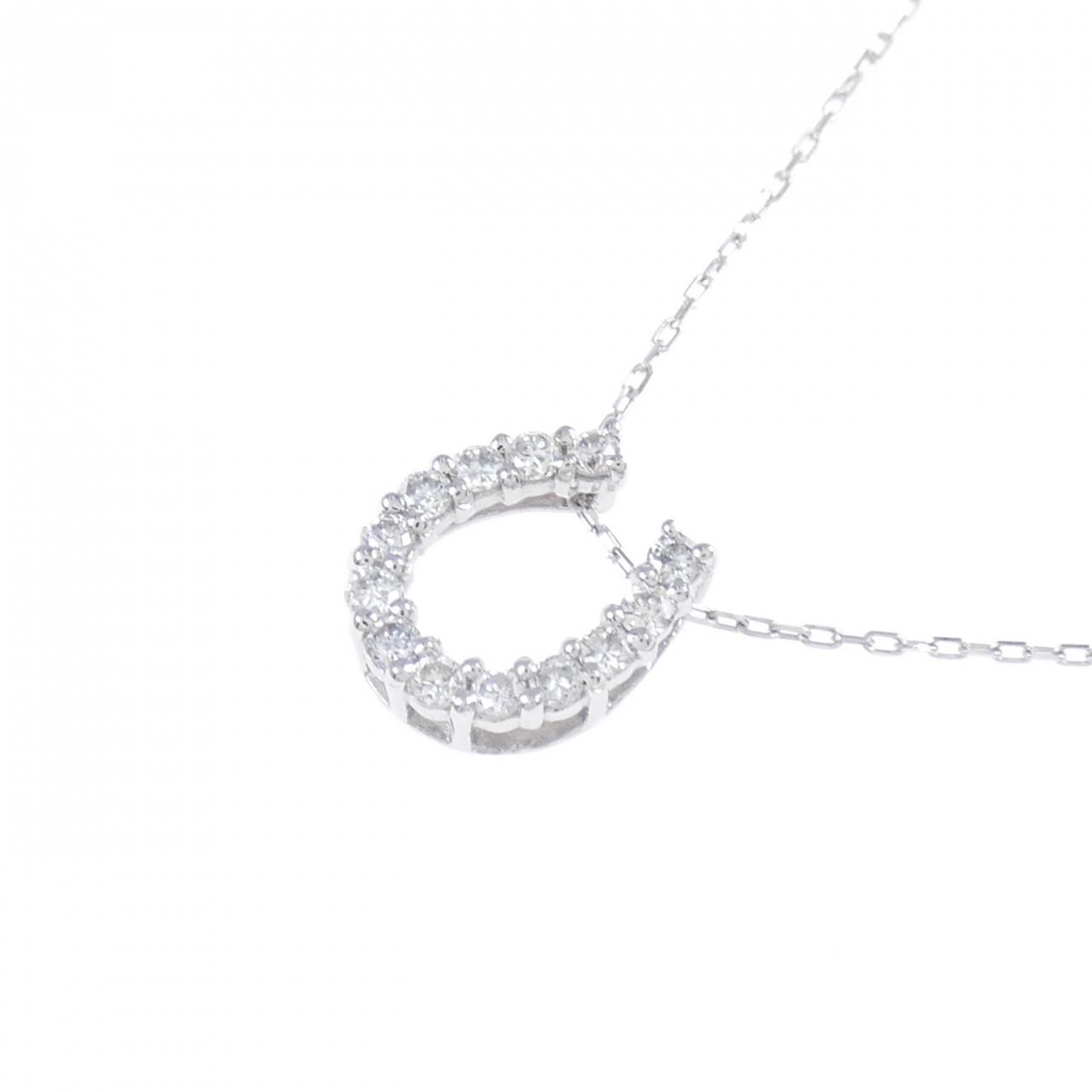 【新品】PT900/PT850 ホースシュー ダイヤモンド ネックレス 0.15CT