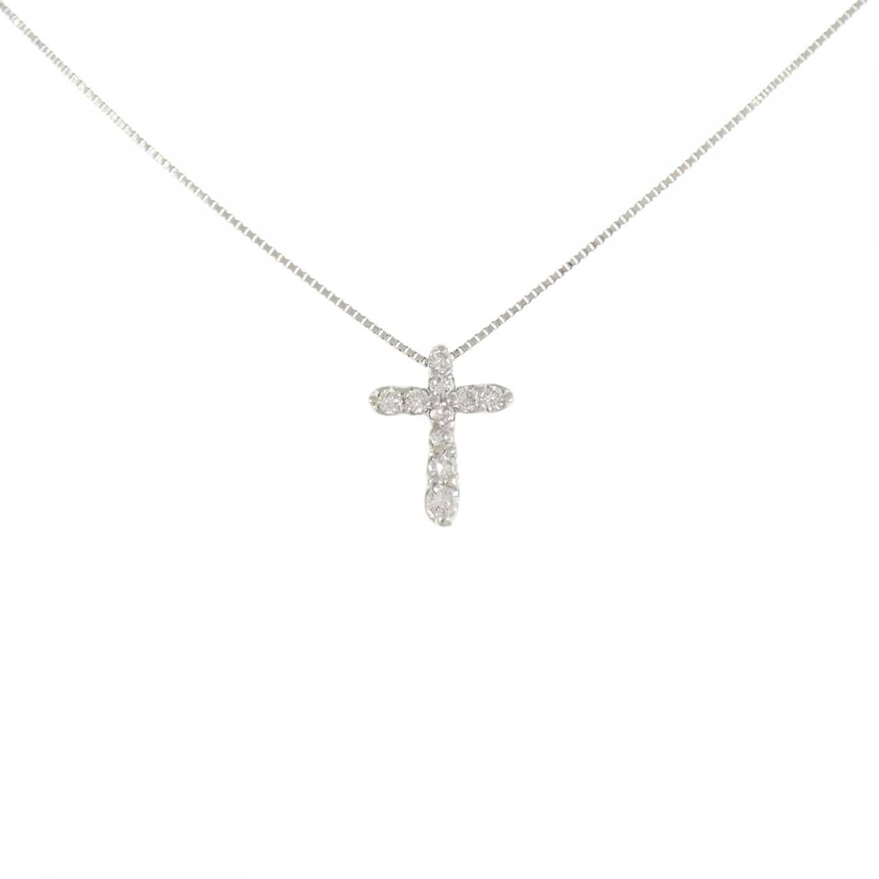 PT900/PT850 クロス ダイヤモンド ネックレス 0.30CT