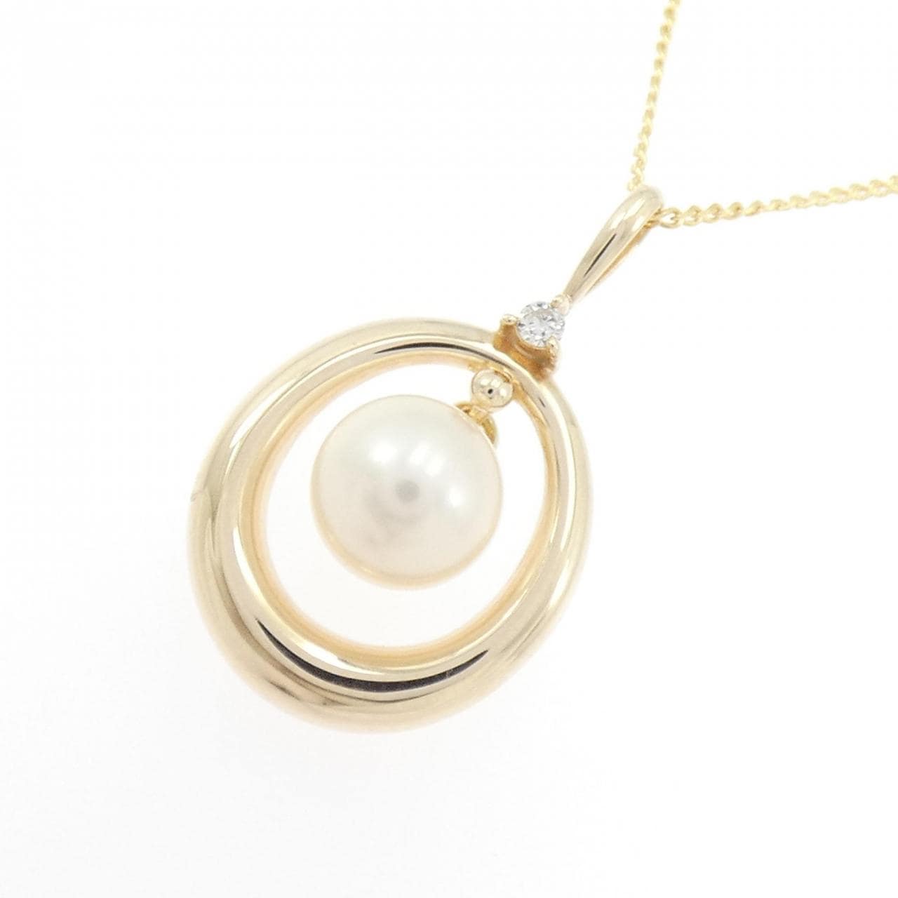 14K 黄金/585 Akoya珍珠项链 6.5 毫米