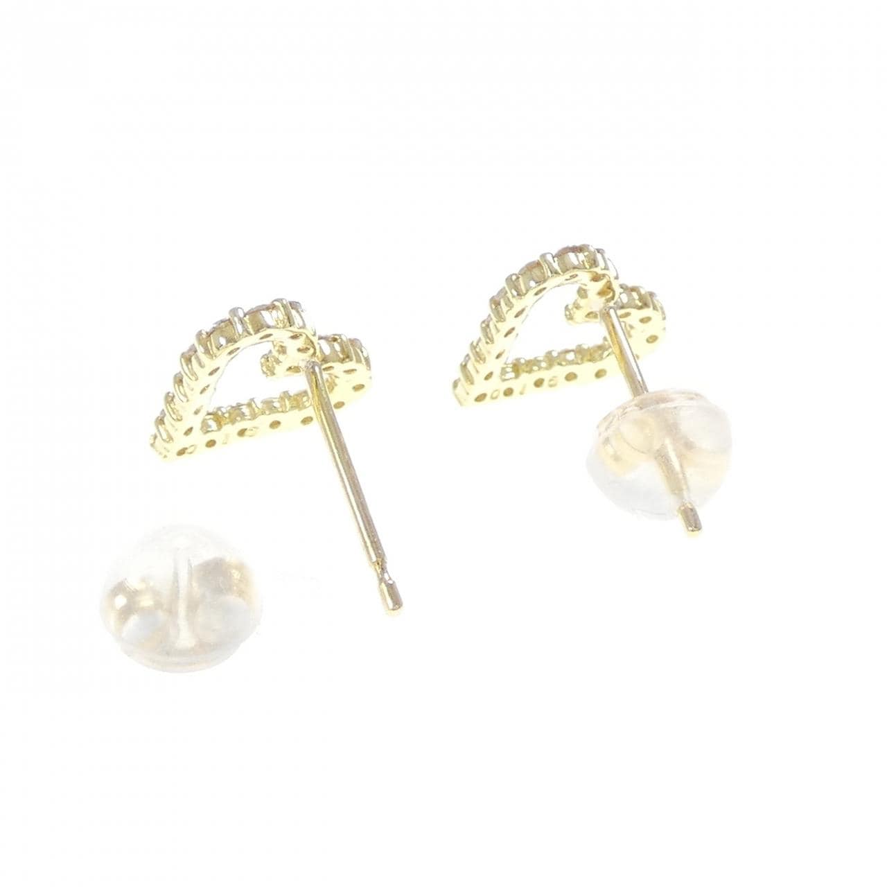 K18YG ハート ダイヤモンド ピアス 0.30CT