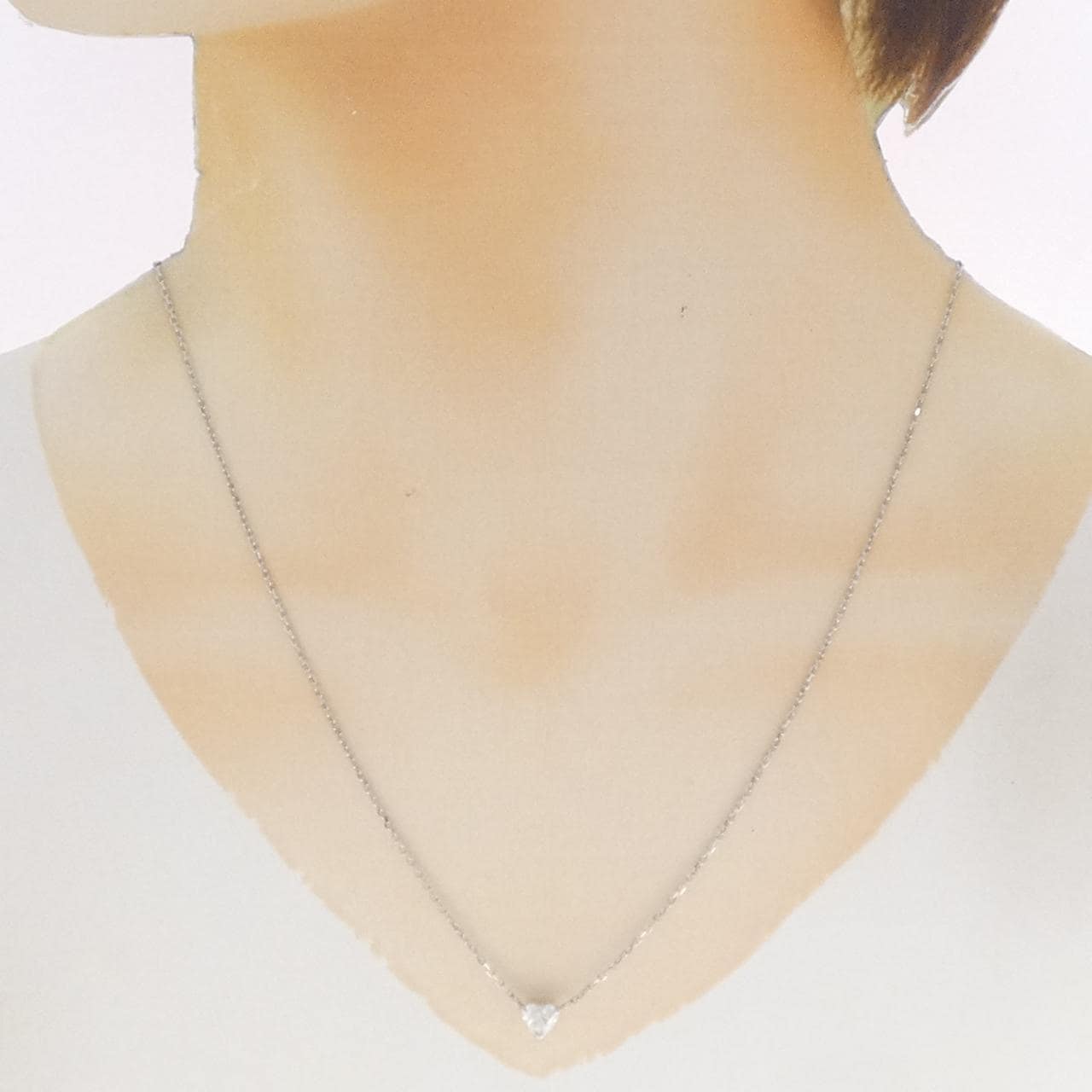 PT900/PT850 ダイヤモンド ネックレス 0.575CT H SI2 ハートシェイプ