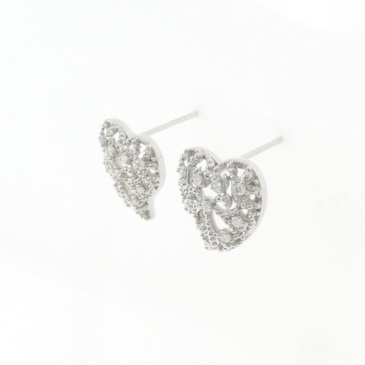 PT950/PT900 ハート ダイヤモンド ピアス 0.18CT