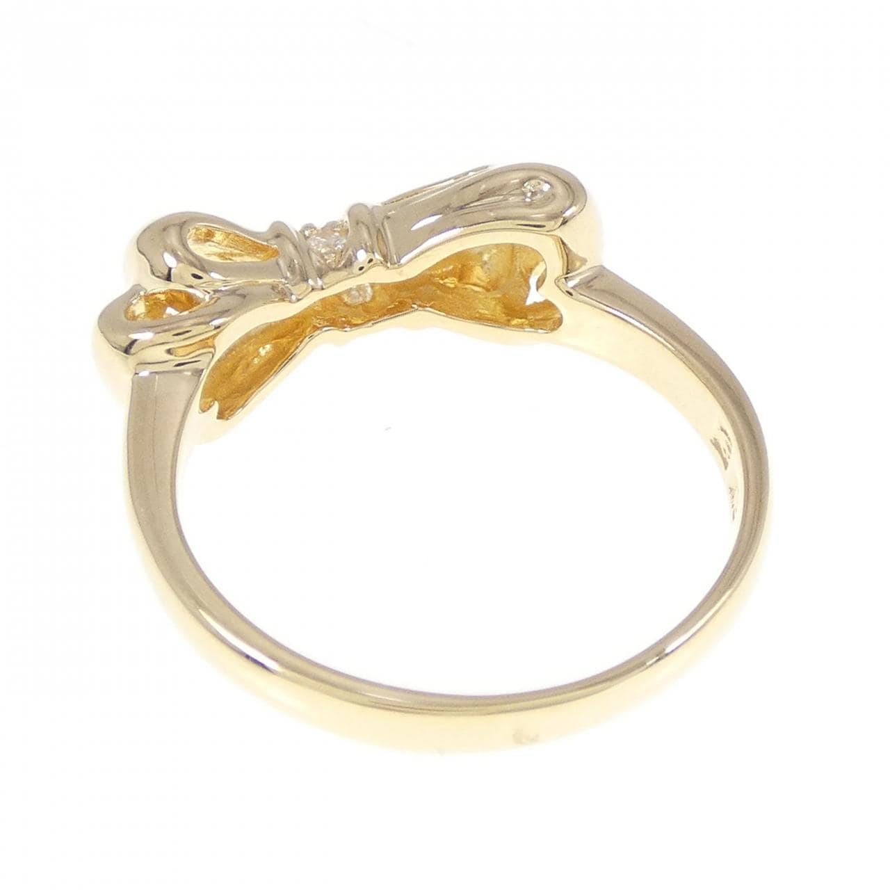 K18YG ribbon Diamond ring