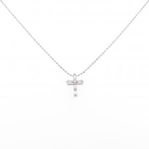 K18WG クロス ダイヤモンド ネックレス 0.15CT