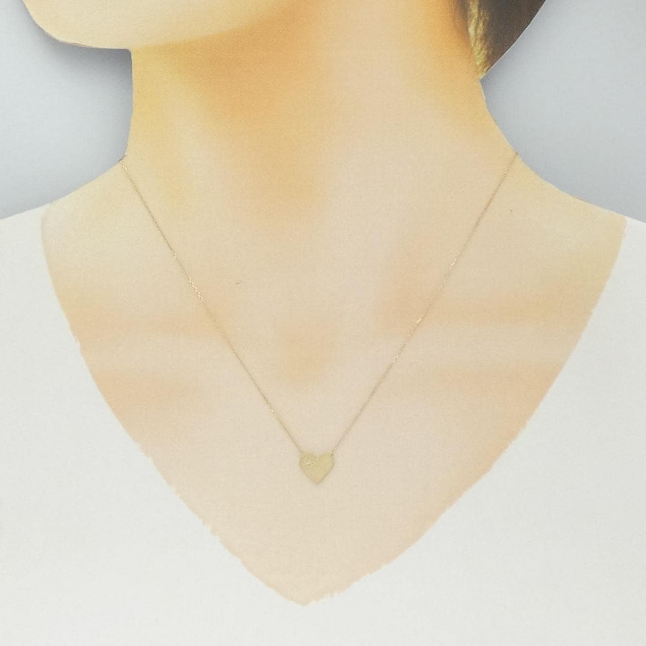 K10YG ハート ダイヤモンド ネックレス