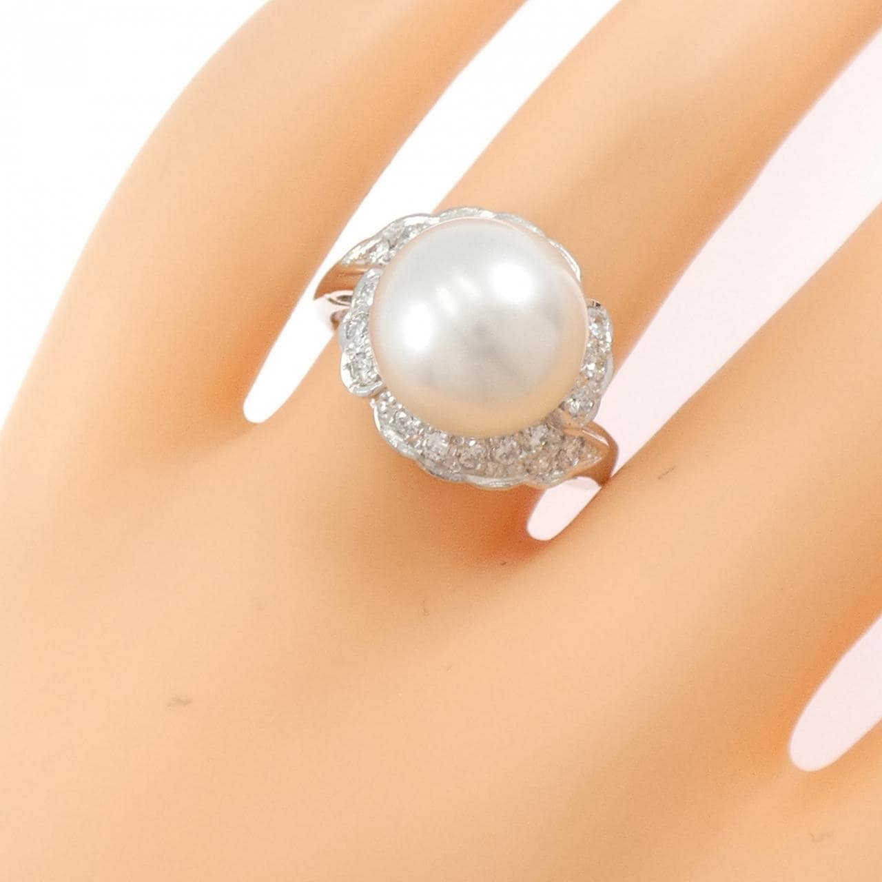 PT900 白蝶パール リング 11.7mm