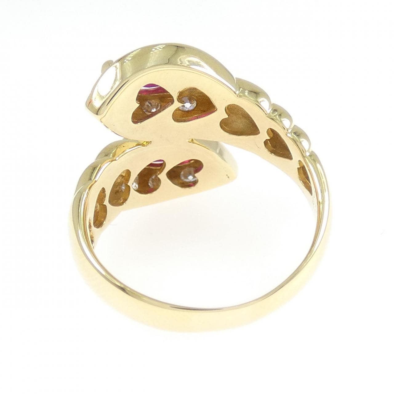 K18YG ルビー リング 0.84CT