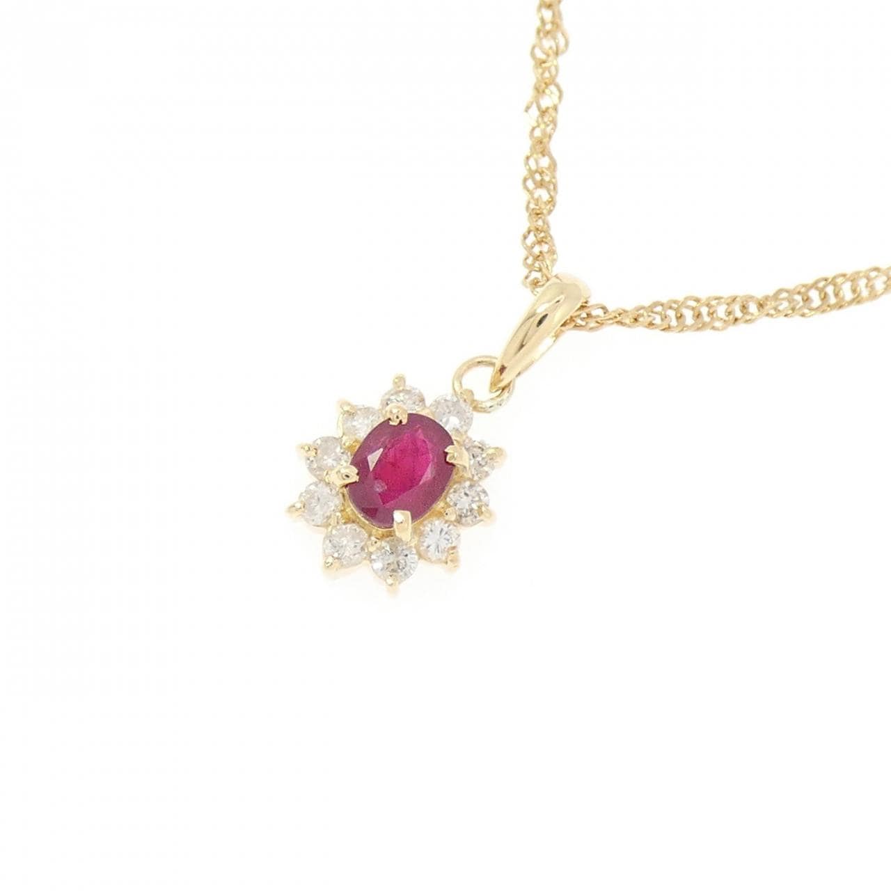 K18YG ルビー ネックレス 0.38CT