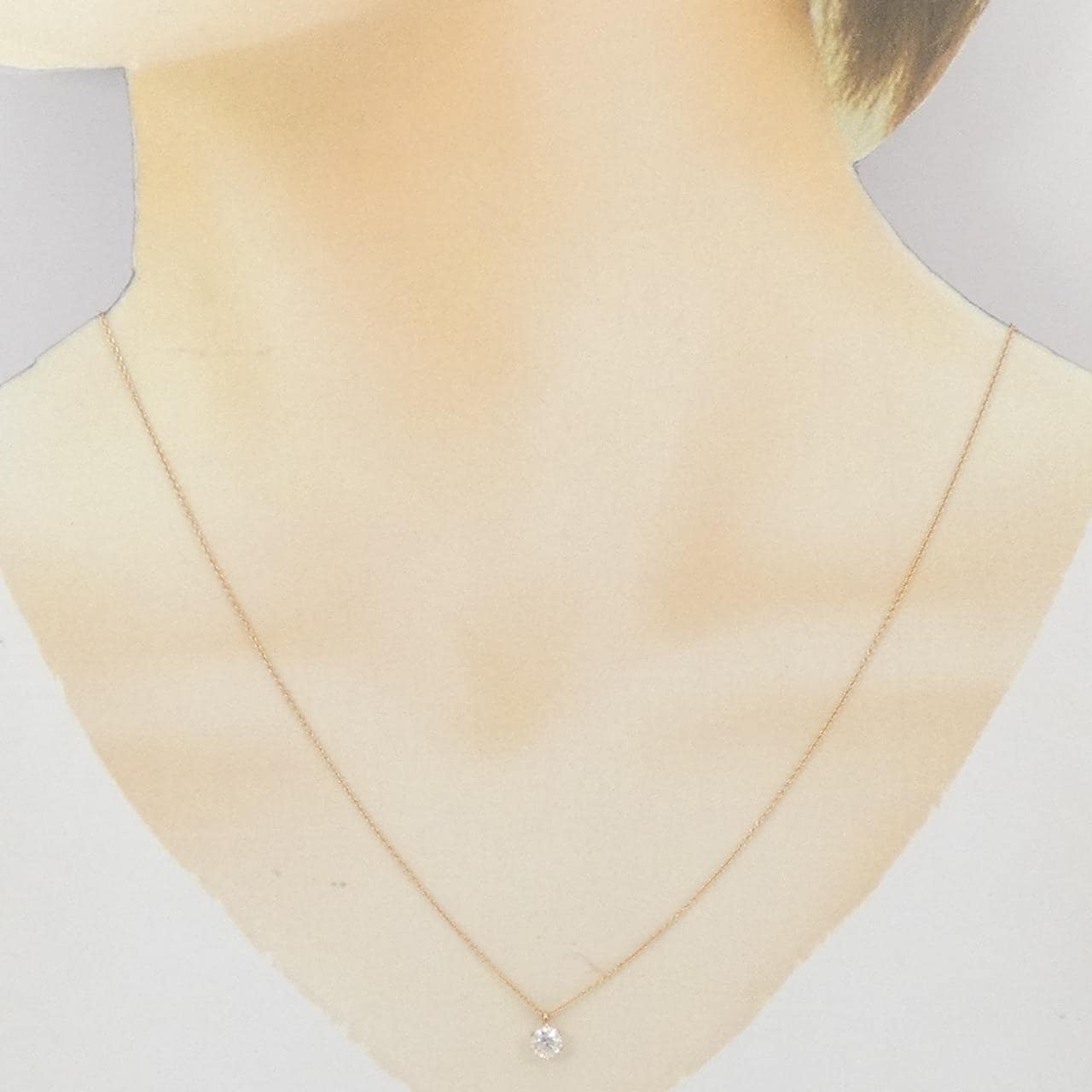 K18PG ソリティア ダイヤモンド ネックレス 0.305CT