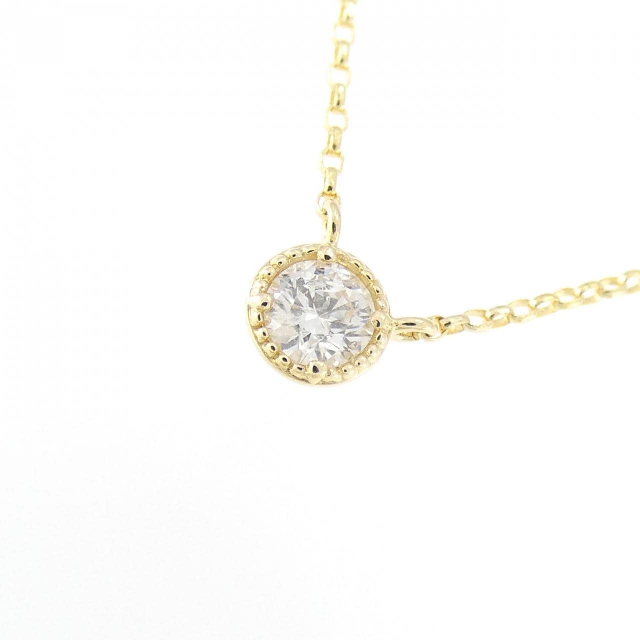 K18YG ソリティア ダイヤモンド ネックレス 0.14CT